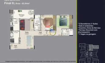 Imagem 3: Lançamento no Caiçara Apto 2 dorms c/ 66 mil de entrada