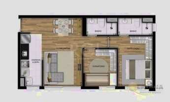 Imagem 3: Apartamento para Venda - 56.85m², 2 dormitórios, sendo 1 suites, 1 vaga - Partenon