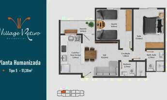 Imagem 6: Apartamento 2 Quartos (1 Suíte), 51m² com Garagem no Retiro Volta Redonda/RJ à Venda