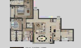Imagem 7: Apartamento para venda com 122 metros quadrados com 3 quartos em Brooklin Paulista - São P