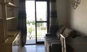 Imagem 2: Apartamento de 1 dormitorio mobiliado, sendo suite, sala com varanda, cozinha americana, s