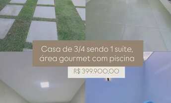 Imagem: Casa de 3/4 sendo 1 suíte, com área goumert