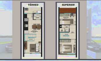 Imagem 3: Sobrado para venda com 69 metros quadrados com 2 quartos em Jardim Iririú - Joinville - SC