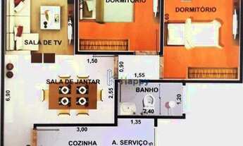 Imagem 3: Apto 2 Dormitórios c/ 61 m² no bairro do Calegaris em Paulínia / SP