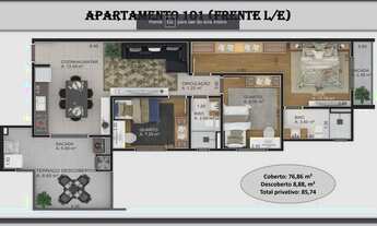 Imagem 7: Apartamento para venda com 85 metros quadrados com 3 quartos em Bom Retiro - Joinville - S