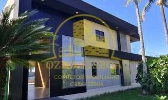 Imagem 5: CASA NA LAJE 5 SUÍTES PISCINA CHURRASQUEIRA LOTE 870m² CONDOMÍNIO RUA 12 VAZADO VIA ESTRUT