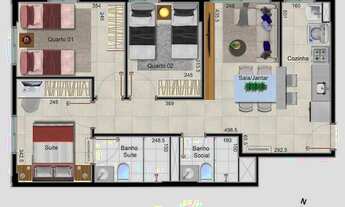 Imagem 9: Apartamento para venda com 68 metros quadrados com 3 quartos em Samambaia Norte - Brasília