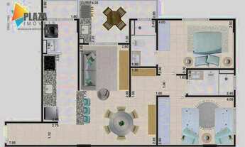 Imagem 3: Apartamento com 2 dormitórios à venda, 79 m² por R$ 537.672 - Caiçara - Praia Grande/SP