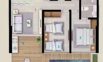 Imagem 3: Apartamento para venda com 56 metros quadrados com 2 quartos em Muro Alto - Ipojuca - PE