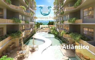 Imagem: Mar do Atlântico Flat com Suíte e Lazer