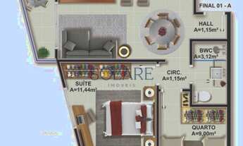Imagem: Apartamento de 2 dormitórios (1 suíte)