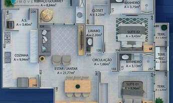 Imagem 4: Apartamento com 2 dormitórios à venda, 92 m² por R$ 540.000,00 - Aviação - Praia Grande/SP