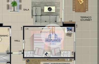 Imagem 2: Apartamento com 2 dormitórios à venda, 78 m² por R$ 424.292,00 - Aviação - Praia Grande/SP