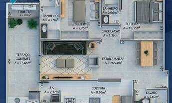 Imagem 2: Apartamento com 2 dormitórios à venda, 94 m² por R$ 420.000,00 - Aviação - Praia Grande/SP