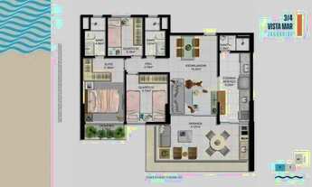 Imagem 2: Jaguah 3/4 Suite, Alugo Mobiliado Vista mar Espetacular, 100% Pastilhado Lazer completo