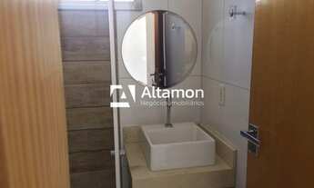 Imagem 3: Apto com 2 quartos, um com ar condicionado, banheiro social, sala, cozinha com a