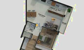 Imagem: Apartamento na planta de 2 dormitórios