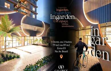 Imagem 4: INGARDEN - Av. Brasil / 78 m2 / 3Q (1suite) ou 2 suítes/ 1Vaga / Zona 03 / Maringá PR