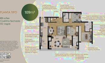 Imagem 4: Apartamento no Tatuapé de 109 metros 3 suítes c/ 2 vagas de Garagem