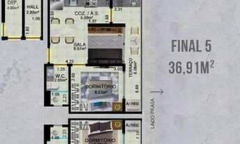 Imagem 7: Apartamento com 1 dormitório à venda, 36 m² por R$ 113.000,00 - Caiçara - Praia Grande/SP