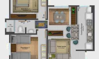 Imagem 13: Apartamento com 1 dormitório à venda, 36 m² por R$ 150.000,00 - Planta Almirante - Almiran