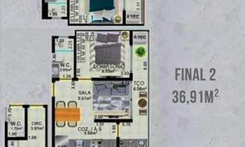 Imagem 6: Apartamento com 1 dormitório à venda, 36 m² por R$ 113.000,00 - Caiçara - Praia Grande/SP