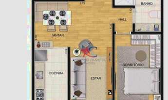 Imagem 4: Apartamento com 1 dormitório à venda, 54 m² por R$ 328.795,71 - Aviação - Praia Grande/SP