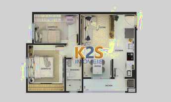 Imagem 4: Apartamento com 2 dormitórios à venda, 48m² por R$ 217.390 - Cidade Jardim - São José dos