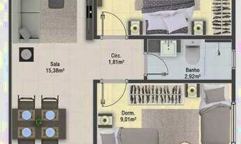 Imagem 5: Apartamento com 2 dormitórios à venda, 55 m² por R$ 302.000,00 - Aviação - Praia Grande/SP