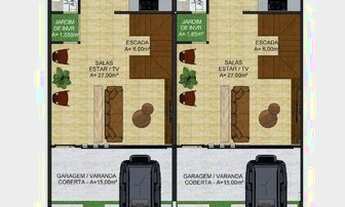 Imagem 3: Casa 3 quartos com suíte, sala 2 ambientes com lavabo e integrada à cozinha. Área gourmet