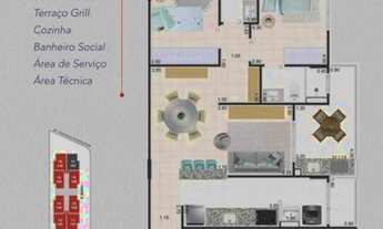 Imagem 2: Apartamento para venda com 80 metros quadrados com 2 quartos em Caiçara - Praia Grande - S
