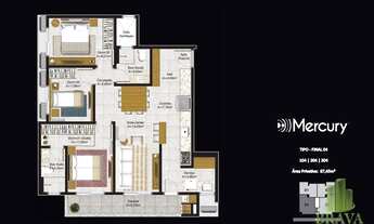 Imagem 7: Apartamento, 2 ou 3 dormitórios com suíte à venda, 69 m² por R$ 279.000 - Nova Palhoça - P