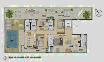 Imagem 6: Apartamento Garden com 4 dormitórios à venda, 281 m² por R$ 3.976.000,00 - Caiobá - Matinh