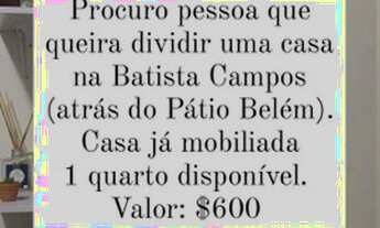 Imagem: Quarto para alugar em casa na Batista Campos