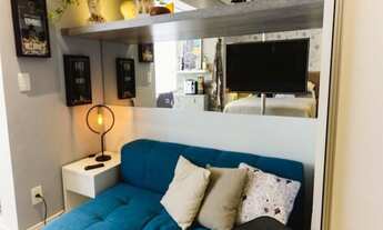 Imagem 2: Apto com 37m², andar alto, linda vista, living, varanda, cozinha americana, 1 quarto 1 ban