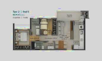 Imagem 2: Apartamento a venda em Curitiba | 63m²