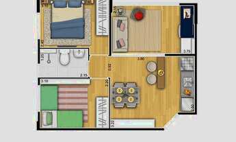 Imagem 7: Apartamento para venda possui 43 metros quadrados com 2 quartos em Conceição - Diadema - S
