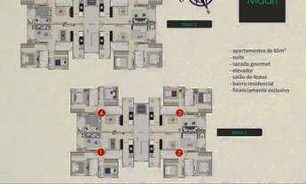 Imagem 5: Apartamento para venda possui 65 metros quadrados com 2 quartos