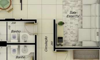 Imagem 2: Apartamento para venda tem 60 metros quadrados com 2 quartos