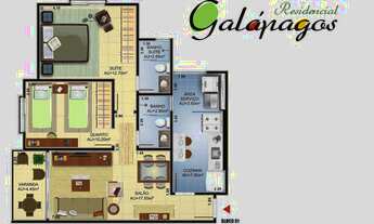 Imagem 4: Apartamento com 02 quartos para venda de 76,63 m² no bairro Jardim Tropical - Resende - RJ