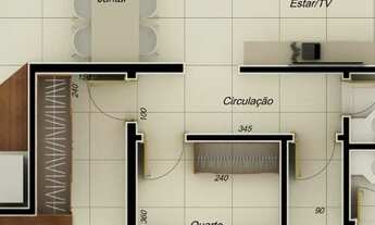 Imagem 3: Apartamento para venda tem 60 metros quadrados com 2 quartos
