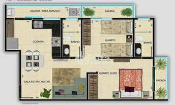 Imagem 7: Apartamento com 2 dormitórios à venda, 54 m² por R$ 274.500,00 - Santa Mônica - Uberlândia