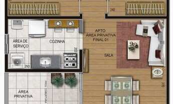 Imagem 4: Apartamento para venda tem 49 metros quadrados com 2 quartos