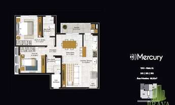 Imagem 4: Apartamento, 2 ou 3 dormitórios com suíte à venda, 69 m² por R$ 279.000 - Nova Palhoça - P