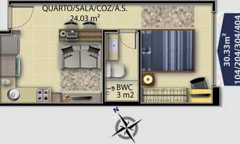 Imagem 6: Apartamento com 1 quarto tipo estúdio a venda na Trindade em Florianópolis/SC