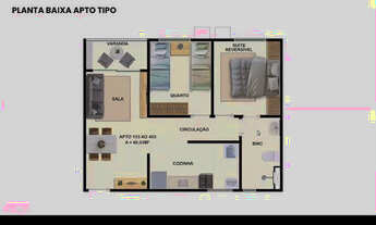 Imagem 7: Apartamento com 2 quartos em 2 Carneiros com suíte e varanda