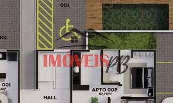 Imagem 5: Apartamento com 2 dormitórios à venda, 50 m² por R$ 215.000 - Bancários - João Pessoa/PB