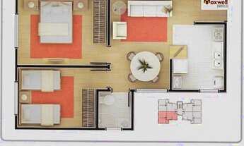 Imagem 7: Apartamento para venda possui 46 metros quadrados com 2 quartos
