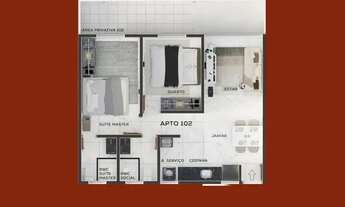 Imagem 6: Apartamento térreo com área privativa de 66m² com 2 quartos a venda por R$ 265.000 - Altip