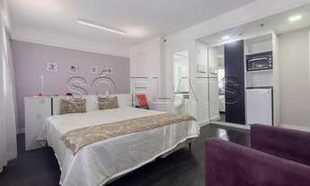 Imagem 2: Flat disponível para locação em Moema, contendo 33m², 1 dormitório e 1 vaga de garagem